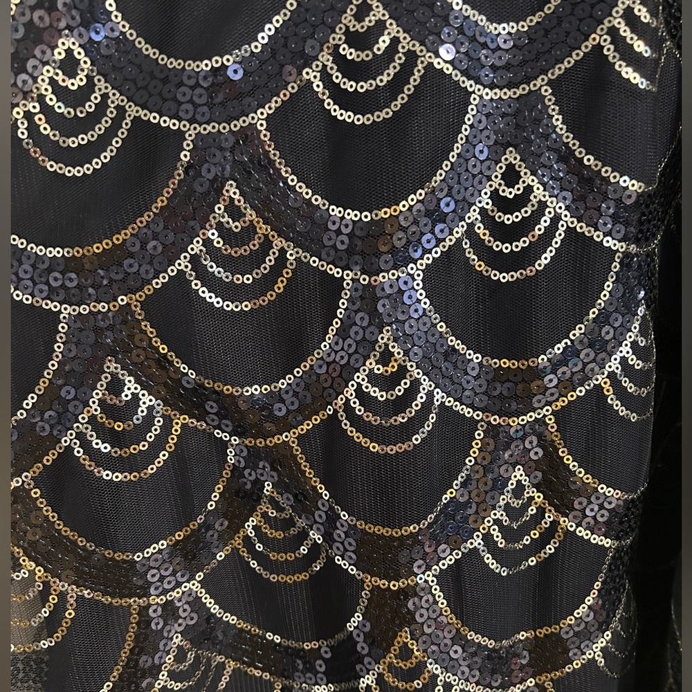 City Triangles Scalloped Sequin Cocktail Dress